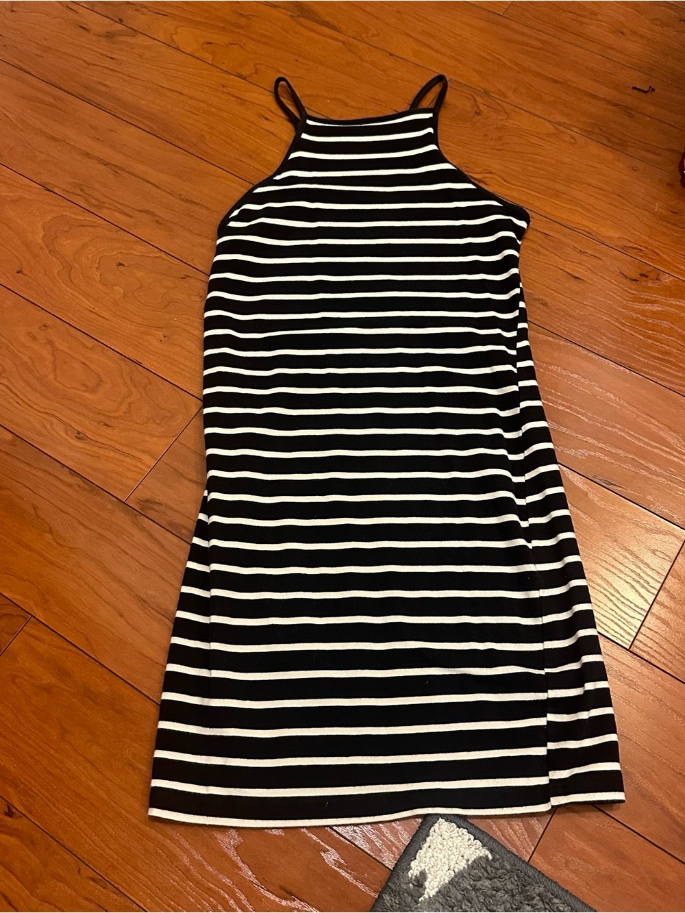 Charlotte Russe Black & White Striped Halter Dress Size M